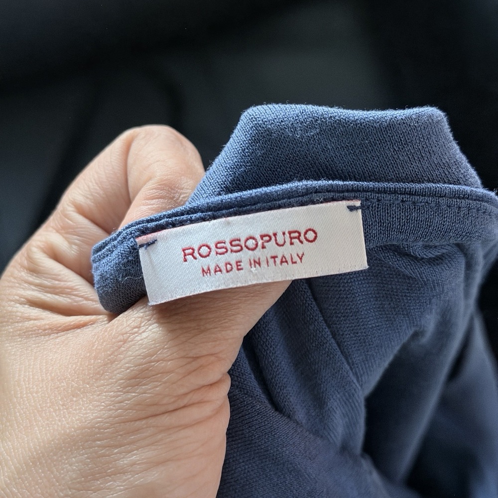 Rossopuro Italy 100% Silk Sleeveless Draped Blouse Blue Women's XS S - Picture 7 of 11